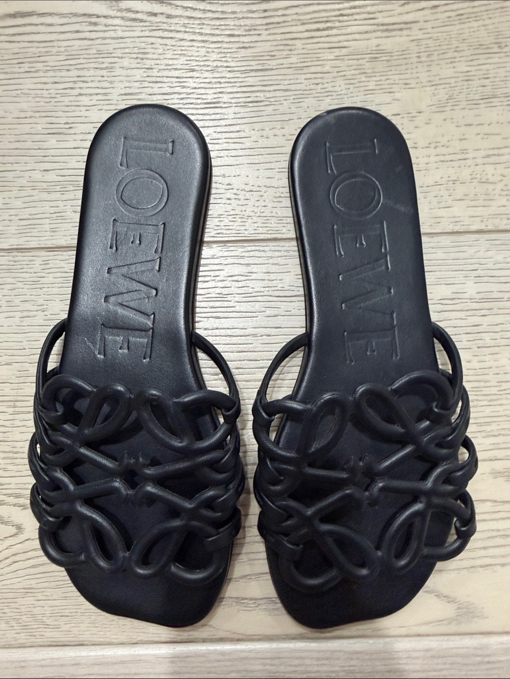 Loewe Black Knotted Puzzle Slide Sandals - Picture 2 of 7